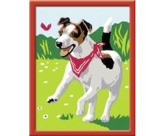 Ravensburger Spieleverlag 27969 - Hund mit Schmetterling - Malen nach Zahlen, 13 x 18 cm