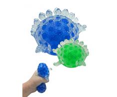JustRean Toys Squeezy Flutschi Dino Ball | Dinosaurier Anti-Stress-Ball gefüllt mit Aquaperlen - Gelperlen - Wasserperlen | Zum quetschen, werfen & Wut ablassen