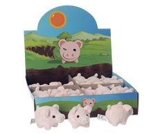 Geschenke-Hensel 24 x Schweinchen im Display, Plüschschwein, 6cm, Glücksschwein