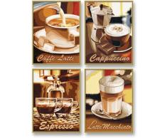 Schipper 609340553AMA - Malen nach Zahlen - Kaffeepause - Bilder malen für Erwachsene, inklusive Pinsel und Acrylfarben, Quattro je 18 x 24 cm