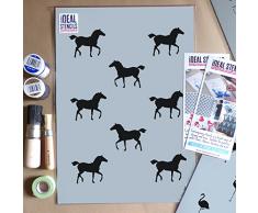 Pferd Reiten Heim Dekoration außenschablone. maßgeschneidert Wand Dekorieren Muster, Farbe Stoff & Möbel Deko wiederverwendbar Dekor & bastelarbeiten. ideal Stencils LTD