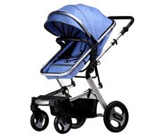 KHUY Kinderwägen for Babys, Kinderwagen und Kinderwagen, Einstellbarer High View Pram, Travel System mit Baby-Korb und Anti-Shock Springs, Infant Carriage Kinderwagen (Color : Gray-A)