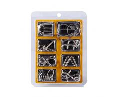 Zerodis Knobelspiele IQ Test Puzzle Lernspielzeug Kindertag Geschenke für Kinder und Erwachsene Metallpuzzle 8Pcs/Set