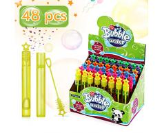 Ucradle Seifenblasen Kinder Set, 48pcs Seifenblasen Hochzeit Party Bubbles Seifenblasen Stäbe für Kindergeburtstag Gastgeschenke, Party Bag Fillers, Tombola Preise für Kinder