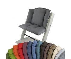 BAMBINIWELT Ersatzbezug, Kissen-Set für Hochstuhl/Kinderstuhl Stokke Tripp Trapp, Sitzverkleinerer (MELIERT) (dunkelgrau) XX