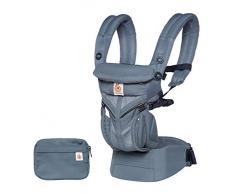 Ergobaby Babytrage für Neugeborene, 4-Positionen Cool Air Mesh Omni 360 Oxford Blau, Baby-Tragetasche Kindertrage Rückentrage