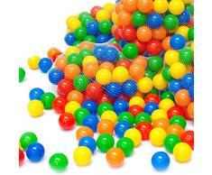 LittleTom 400 Bunte Bälle für Bällebad 5,5cm Babybälle Plastikbälle Baby Spielbälle
