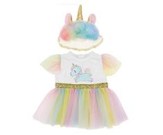 WENTS Kleid für Puppen 2PCS Puppenbekleidung Einhorn Bekleidungs und Zubehörset für 18 Zoll Americal Girl Dolls Traumkleid Bekleidung Sommerkleid Puppenkleider Puppenkleidung Set