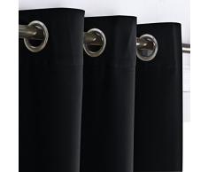 PONY DANCE Vorhänge Kinderzimmer Thermo - Gardinen Blickdicht Kinder Vorhang Blickdicht Gardinen Schlafzimmer Ösenvorhang, Schwarz, 1 Stück H 158 x B 132 cm