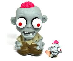 Mini Zombie Stressball mit Gehirn in pink - Baby Zombie Antistressball Knautschball Knetball