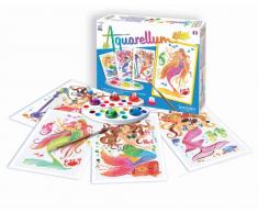 Sentosphere 3900664 Aquarellum Junior, Malset für Kinder, Motiv Meerjungfrauen, Bastelset, Kreativ-Set, DIY