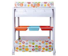 JALAL Wickeltisch für Toilette Kindertagesstätte, Puppen Badestation mit Ablagefach, Badewanne, wasserdichtes Pad, Unterstützung 50 kg