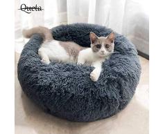 Queta Katzenbett Schöne Tierbett, Klein Hund Bett Haustierbett Plüsch Weich Runden Katze Schlafen Bett (50cm Durchmesser Grau)