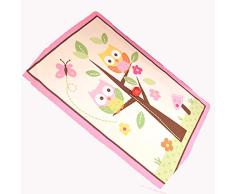 Prom-note Einzigartiger Cartoon-Eulen-Teppich, Designer-Rosa-Fee-Mädchen Teppich Für Wohnzimmer, Zarten Schmetterling Kinderteppich