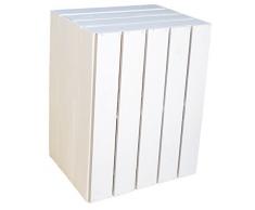Massive Schuh- Bücherregalkiste Obstkiste Weinkiste Maße ca 50 x 40 x 31cm xxxaus dem Alten LandxxxWeinkisten Obstkisten Holzkiste Dekokiste Regal (Weiß neu quer)