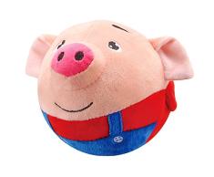 CUTICATE Elektrisches Plüschschwein, das springendes Schweinchenball-Baby-Musikspielzeuggeschenk mit 70 Liedern beschreibbares USB-Ladegerät (1 Stück) spricht - rot