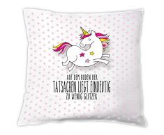 Kissen-Einhorn Auf dem Boden der Tatsachen liegt eindeutig zu wenig Glitzer, für sie/ Mädchen/ Frau, Zierkissen, Dekokissen, Weihnachtsgeschenk, Geburtstagsgeschenk, Geschenkidee