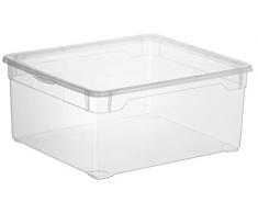 Aufbewahrungsbox Clear Box Lady Shoe 5 L. von Rotho mit Deckel - QR-Code AppMyBox - 5 L. Volumen - (LxBxH) 33x19x11 cm - transparent - stapelbar - Kunststoff/Plastik (PP) - Div. Größen