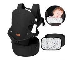 Lictin Babytrage Baby Carrier Ergonomische Tragetasche - Baby Tragegurt Knitterfest Innerhalb 15KG mit 2 Baumwoll Handtuch 4 Tragepositionen mit CE Zertifizierung