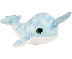 Suki 14538 Kuscheltier Narwahl Captain hellblau mit Glitzer - Schuppen 25 cm Narwal Wal Schwertfisch Plüschtier Stofftier Spielzeug Baby Kind Plüsch