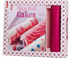 Kreativ-Set Deco Roll Cakes: Buch mit Grundanleitungen und Rezepten und Silikonmatte in Pink (Buch plus Material)