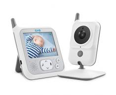 GHB Babyphone 3,2 Zoll Smart Baby Monitor mit Video Talk Back TFT LCD Bildschirm Nachtsichtkamera und Temperaturüberwachung Nachtlicht VOX (Verpackung MEHRWEG)