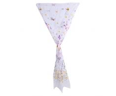 VORCOOL Transaprente Voile Vorhänge, Schmetterling Tür Fenster Dekoschal Blumen Muster Gardine für Wohnzimmer Schalfzimmer - Größe 100 x 200 cm (Rose Rot)