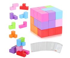 CMaster Magnetische Würfel für Kinder mit 54 Smarte Teile Puzzles 3D Gehirn Training Intelligenz Spielzeug Spiele,Magnetische Bausteine,Perfektes Geschenk für Kinder ab 3 Jahre