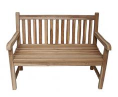 Ambientehome Teakholz 2er Bank Massivholz Sitzbank Holzbank Makati, Natur, ca. 120 cm