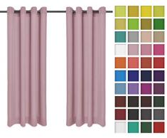 Rollmayer Vorhänge Schal mit Ösen Kollektion Vivid (Pastellrosa 50, 135x215 cm - BxH) Blickdicht Uni einfarbig Gardinen Schal für Schlafzimmer Kinderzimmer Wohnzimmer
