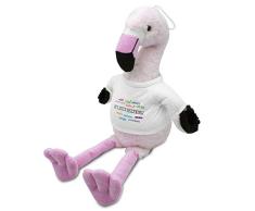 printplanet Kuscheltier Flamingo mit Namen Kuscheltiger - mit Design Positive Eigenschaften - Stofftier, Plüschtier