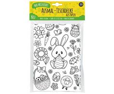 JEKA Papier-Tischdecke Ostern zum Ausmalen, Dekoration Ostern, Ausmalbilder Ostern, Ostergeschenk für Kinder, Basteln mit Kinder zu Ostern, Mal Mich Bunt