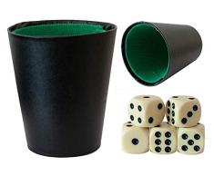 Markenlos 2 x Würfelbecher Becher inkl. 10 Würfel Spielwürfel Knobel Mäxle Spiel Spaß