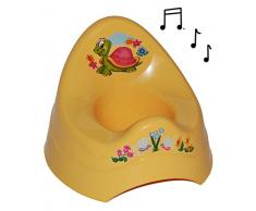 alles-meine.de GmbH Töpfchen / Nachttopf - mit Musik / Sound - groß - mit großer Lehne + Spritzschutz - Schildkröte gelb - Babytöpfchen / Kindertopf / Lerntöpfchen - Toilettentra..