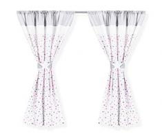 Amilian Kinderzimmer Babyzimmer Vorhänge Vorhang 2er Set mit Schlaufen und Raffhalter Baby Kinder Gardinen, 2 x 155x155 cm für Mädchen oder Junge (V38)