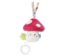 Fehn 076929 Mini-Spieluhr Pilz / Kuscheltier mit integriertem Spielwerk mit sanfter Melodie zum Aufhängen an Kinderwagen, Babyschale oder Bett, für Babys und Kleinkinder ab 0+ Monaten