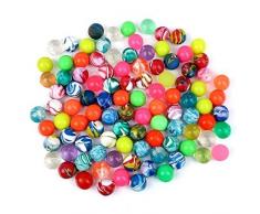 Schramm® 100 Stück Flummis Bunt gemischt 20mm Flummis Springball Hüpfball Mitgebsel Tombola Kindergeburtstag 100er Pack