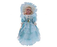 D DOLITY 40cm Schöne Porzellan Mädchen Puppe Menschen Figur Porzellanpuppe Mit Kleidung Dekofigur Sammlerstück für Sammler - # B