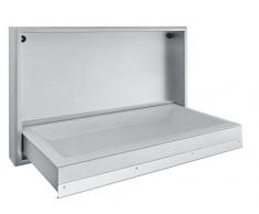 KEMMLIT Alacant horizontal Wickeltisch- klappbar als Wandwickeltisch, Chrom, Edelstahl, 91 x 13,5 x 57,6 cm