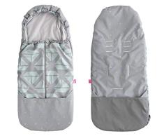 Fußsack aus SOFTSHELL für Buggy Kinderwagen Babyschale wasserdicht und winddicht- Schiffe mintgrün