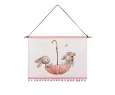 Suannai tapestry Poster Bild Cartoon niedlichen Tier Wandteppich nordischen Kaninchen hängen Bild Foto Dekoration Schlafsaal Kinderzimmer hängen Stoff-Kaninchen 2_65 * 45 cm