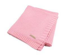 iBaste_Babydecke Babydecke/Kuscheldecke/Strickdecke in,Baby Kuscheldecke, extra weich und groß Einschlagdecke, Kinderwagendecke, Kinderdecke