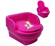 alles-meine.de GmbH Kindertoilette - Töpfchen / Nachttopf / Babytopf - mit Deckel - pink - rosa _ Tiere - Giraffe _ Bieco - groß - Reisetoilette - Babytöpfchen / Kindertopf / Ler..