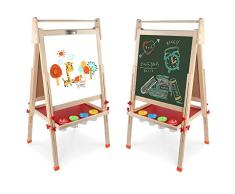 Arkmiido Kinder Tafel holz,schultafel für kinder,standtafel Staffelei Hölzern,Höhenverstellbar Schreibtafel,Magnettafel Spieltafel für Kinder,weihnachtsgeschenke für Kinder