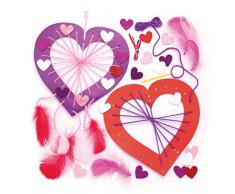 Baker Ross Traumfänger-Bastelsets „Herz“ (4 Stück) – für Kinder zum Gestalten, Dekorieren und Verschenken zum Valentinstag und Muttertag