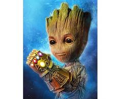 SHANFAA DIY 5D Diamant Painting Kits für Kinder & Erwachsene, The Groot Theme Diamond Painting Vollbohrer Kristall Strass Malen nach Zahlen Kits, Kinder, 30 * 40 cm