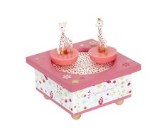 Trousselier - Sophie Die Giraffe - Tanzende Musikbox - Spieluhr- Ideales Geburtsgeschenk - 2 abnehmbare Figuren - Einfache Bedienung - Musik Feelings - Farbe rosa