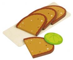 Goki 51812 - Kaufläden und Zubehör - Brotscheiben, 4 Scheiben, 1 Salatblatt