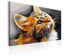 murando - Malen nach Zahlen Katze 60x40 cm Malset mit Holzrahmen auf Leinwand für Erwachsene Kinder Gemälde Handgemalt Kit DIY Geschenk Dekoration n-A-0196-d-a