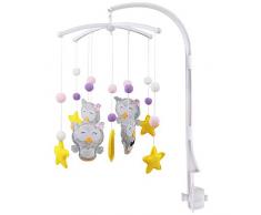 Fengzio Mobile halterung mit Spieluhr für babys mobile halter halterung für mobile baby mobile halterung für babybett/kinderbett (mobile halterung mit Niedlichen Tierchen)